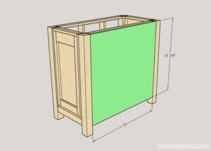 Installing the back panel on the litter box cabinet