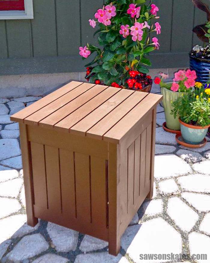 Diy Outdoor Side Table With Cooler Easy Unique Saws On Skates