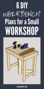 Great roundup of DIY workbench plans! They’re all perfect for a small workshop or garage shop. Some fold, some have storage, some are great for a larger shop, and there’s even one that’s wall-mounted!