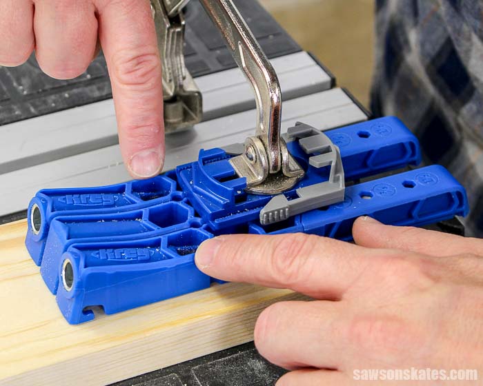The holes in the Kreg Pocket Hole Jig 320 allow chips to escape