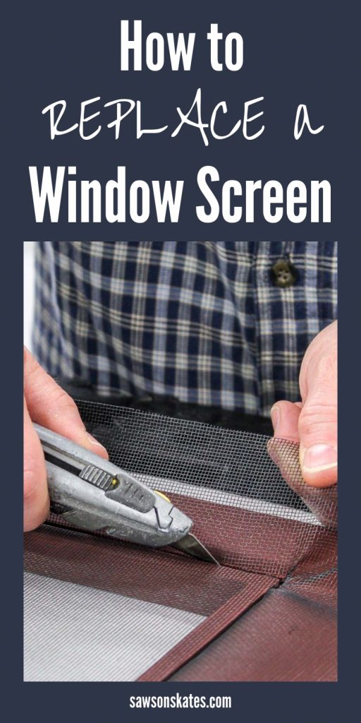 Rolling out window screen to rescreen a window