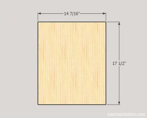 Sketch showing the dimensions of a Shaker door panel