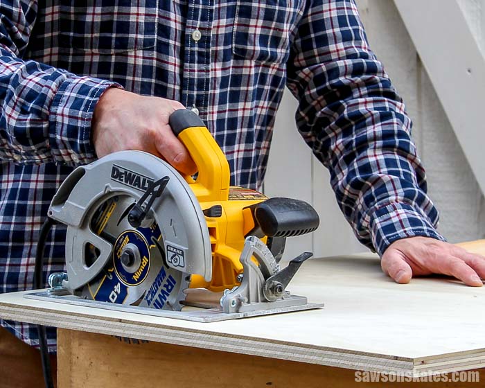 Learn how to use your circular saw to make laser-accurate straight cuts! Here are four sure-fire ways to cut precise straight lines on boards and plywood!