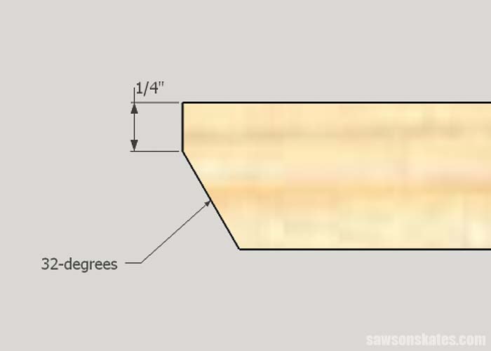 Sketch showing the lower tier detail of the DIY garden bed