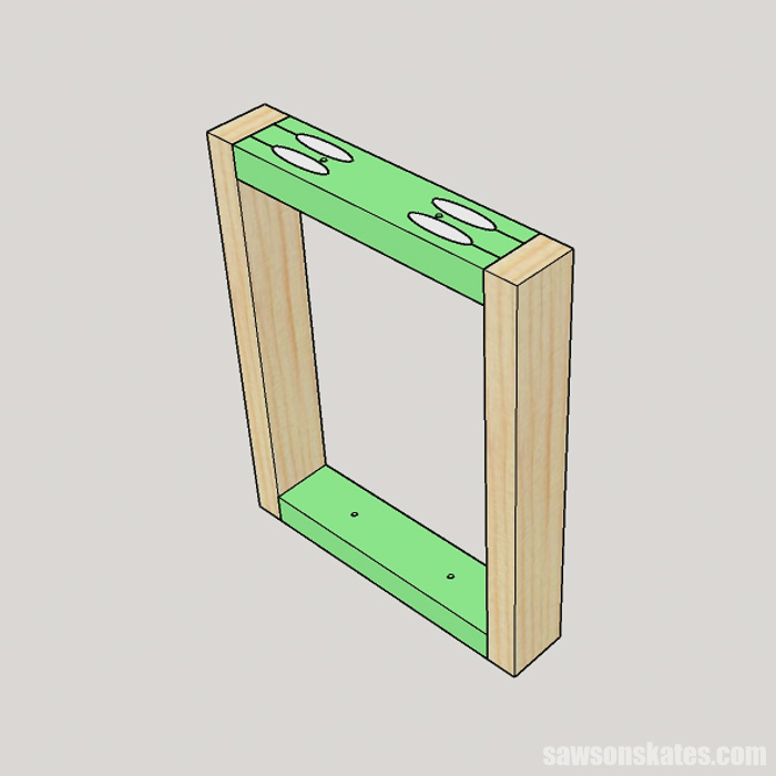 Sketch showing how to make an easy picture frame DIY earring holder