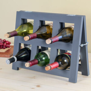 DIY countertop wine rack on a table