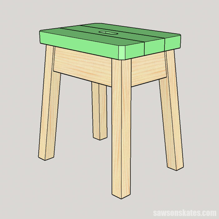 Attaching the wood top on a DIY step stool