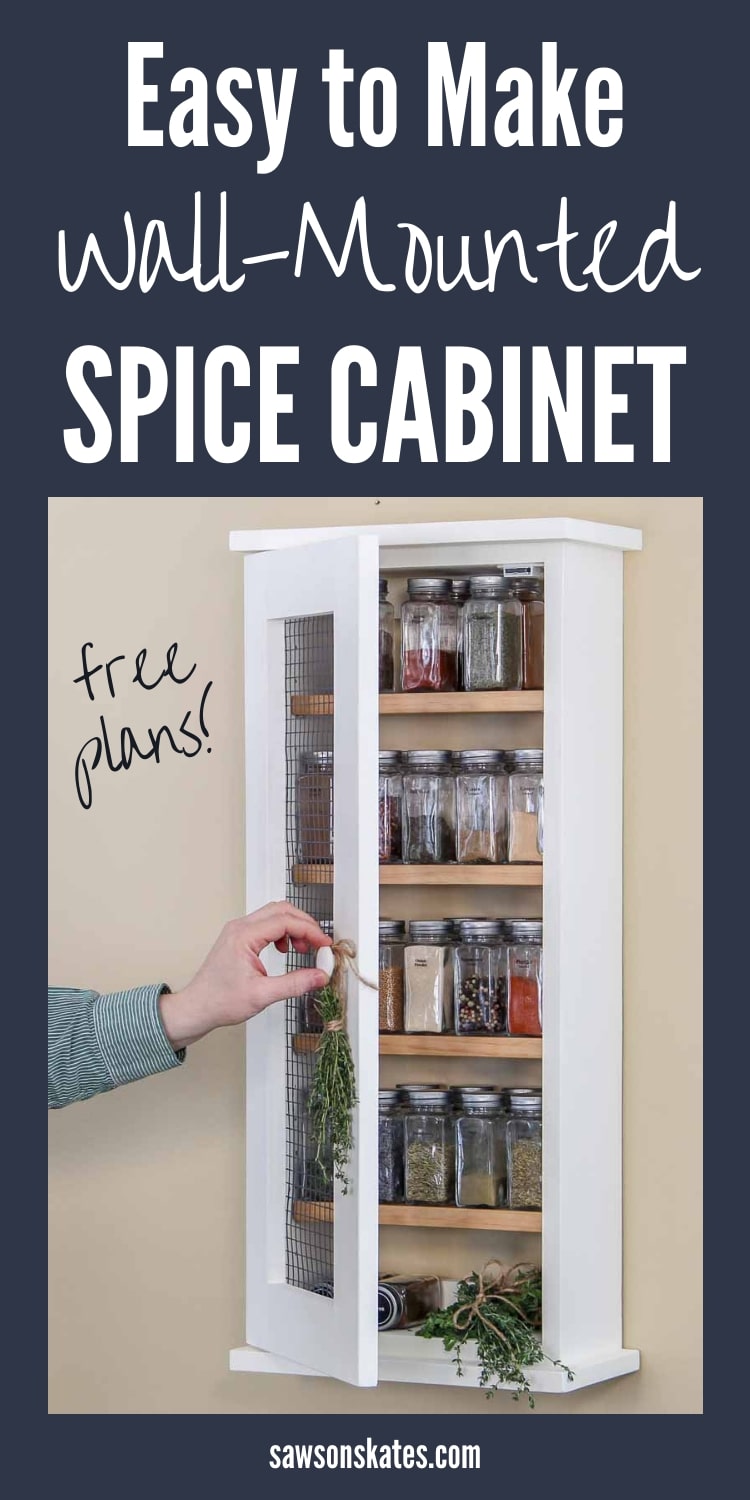 Wall-Mounted DIY Spice Rack Plans (Easy + Rustic) | Saws on Skates®