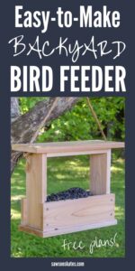 Make this wooden DIY bird feeder for yourself, have the kids help for a simple school project, or make a few as gifts. It's an easy afternoon project made with a few simple cuts and just a few basic tools.