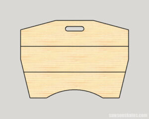 Cutting the angles on a no sew DIY lap desk