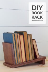 Are your books scattered across your desk? Get them organized with this DIY book rack. This is a quick, cheap, and easy project that’s great for beginners. It’s made with 3 common tools, a few pieces of scrap wood, and 4 of screws.