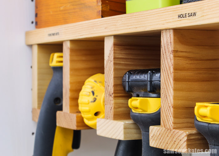 DIY drill holder with four drills
