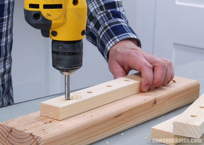 Drilling holes for a DIY screwdriver holder