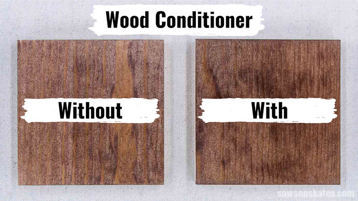 Comparison of using Rit Dye on wood with and without using a conditioner
