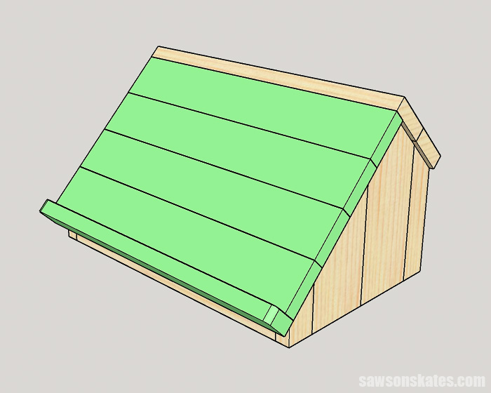 Sketch showing how to install the hinged lid on a DIY book stand