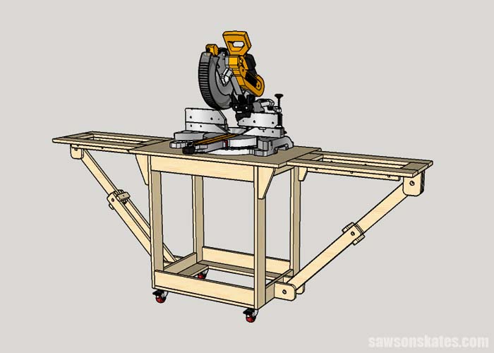 Bolting a miter saw to a mobile miter saw cart