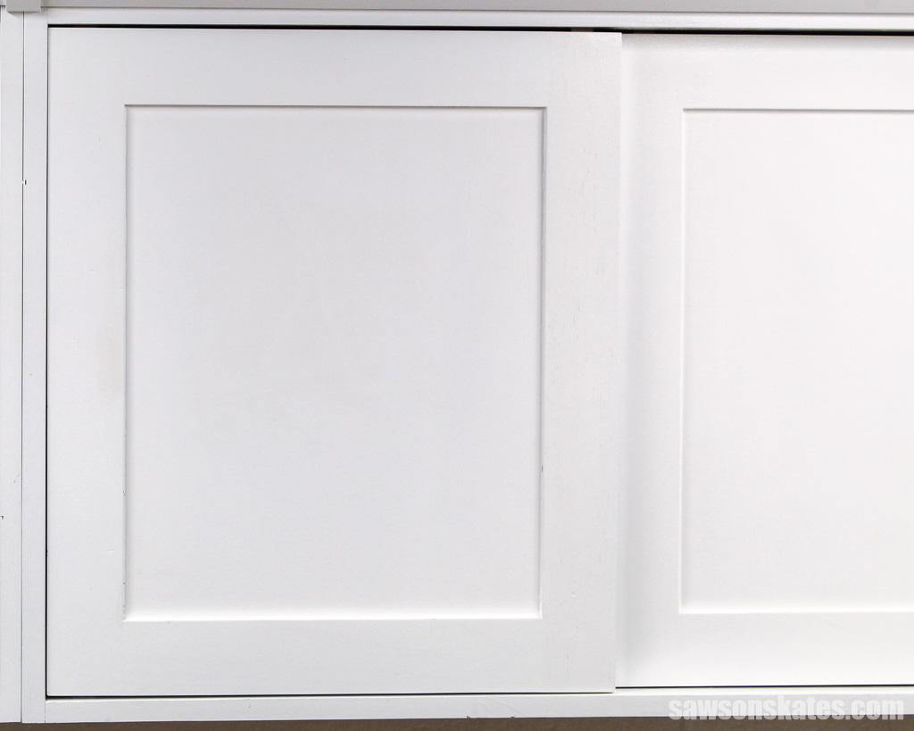Front view of a DIY Shaker-style cabinet door