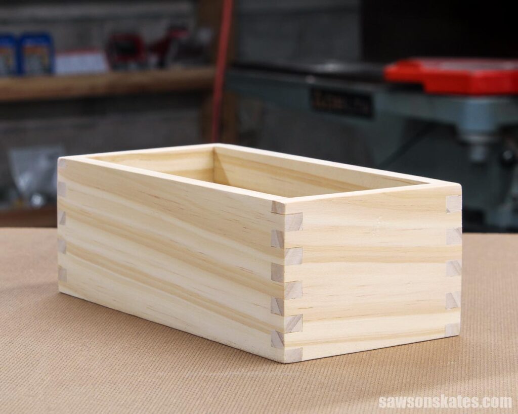 Small wooden box made with box joints