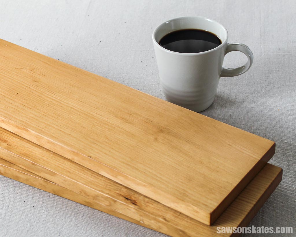 Coffee used as a natural wood stain