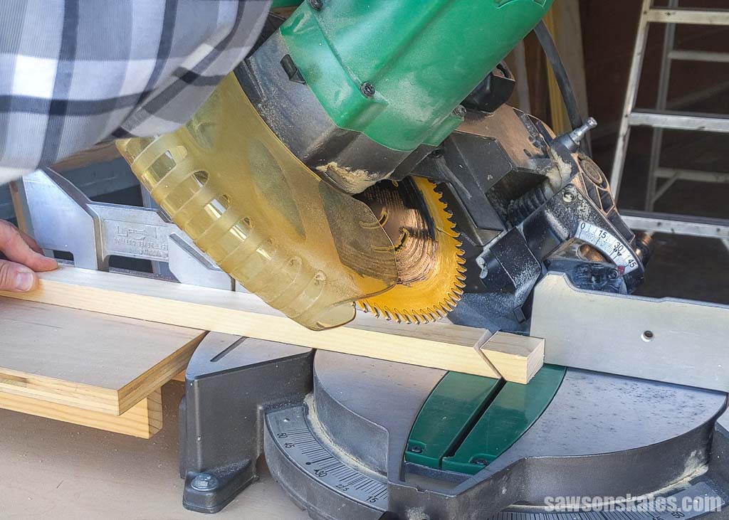 Using a miter saw to make a bevel cut