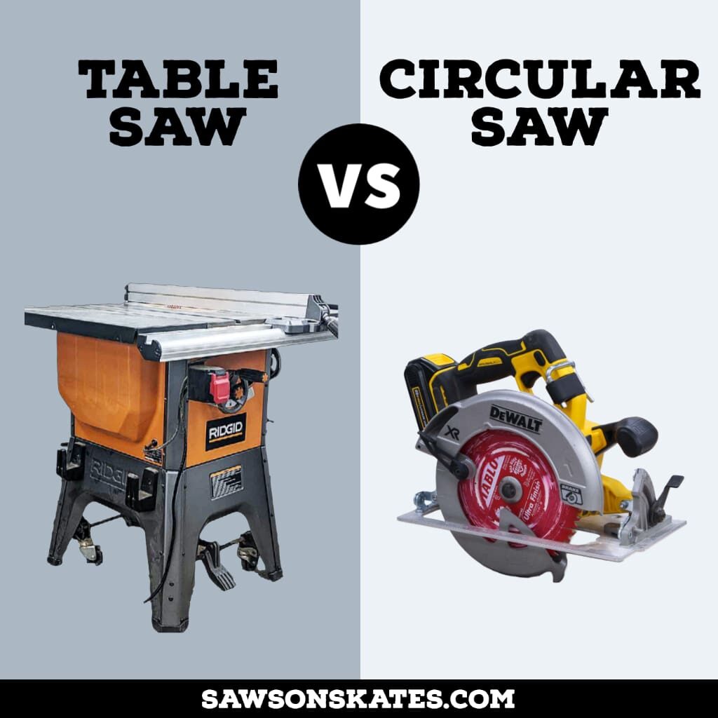 table saw vs circular saw comparison graphic