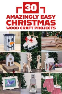 Christmas wood crafts graphic with nine project images