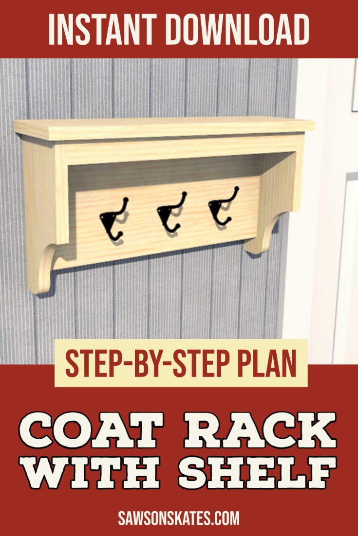 How to Build a DIY WallMount Coat Rack (with Shelf) Saws on Skates®