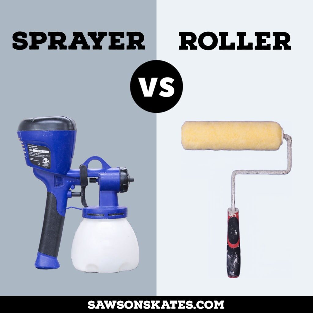 Paint sprayer vs paint roller graphic