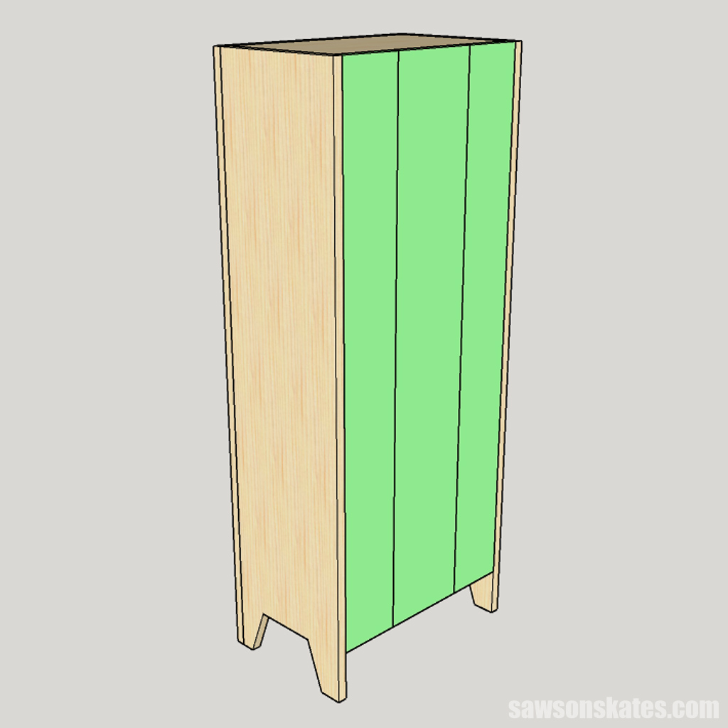 Sketch showing how to install a jelly cabinet's back