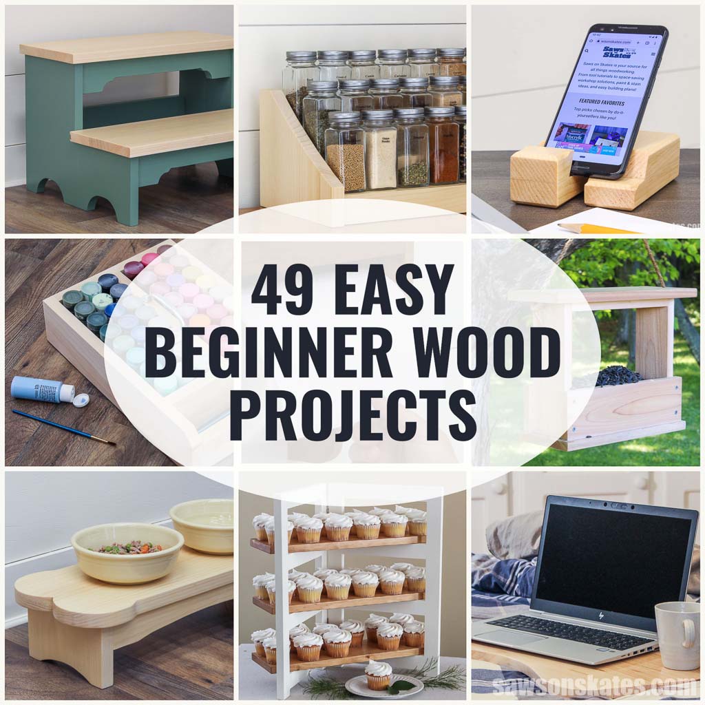 Images and text of easy wood projects for beginners