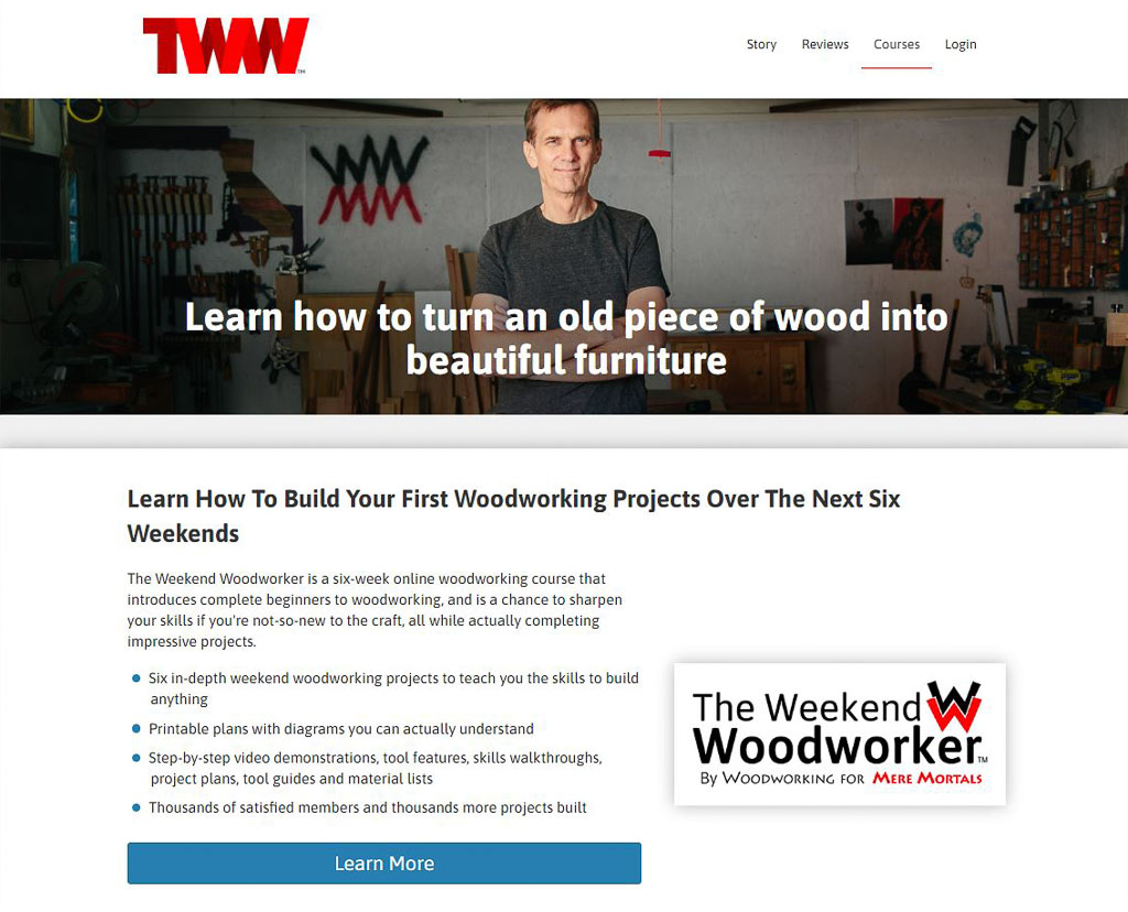 The Weekend Woodworker online class taught by Steve Ramsey