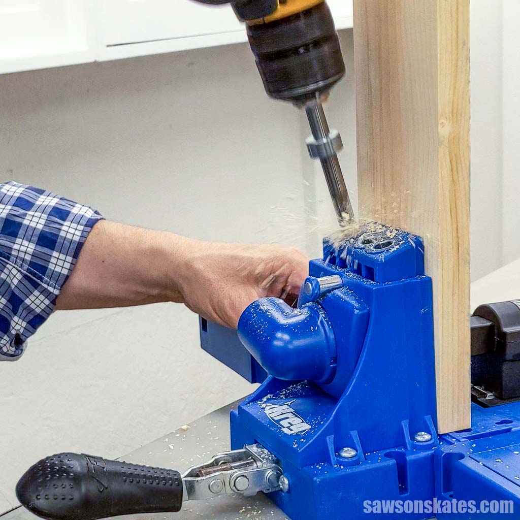 Drilling pocket holes with a Kreg Jig