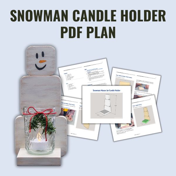 Snowman candle holder PDF plan graphic