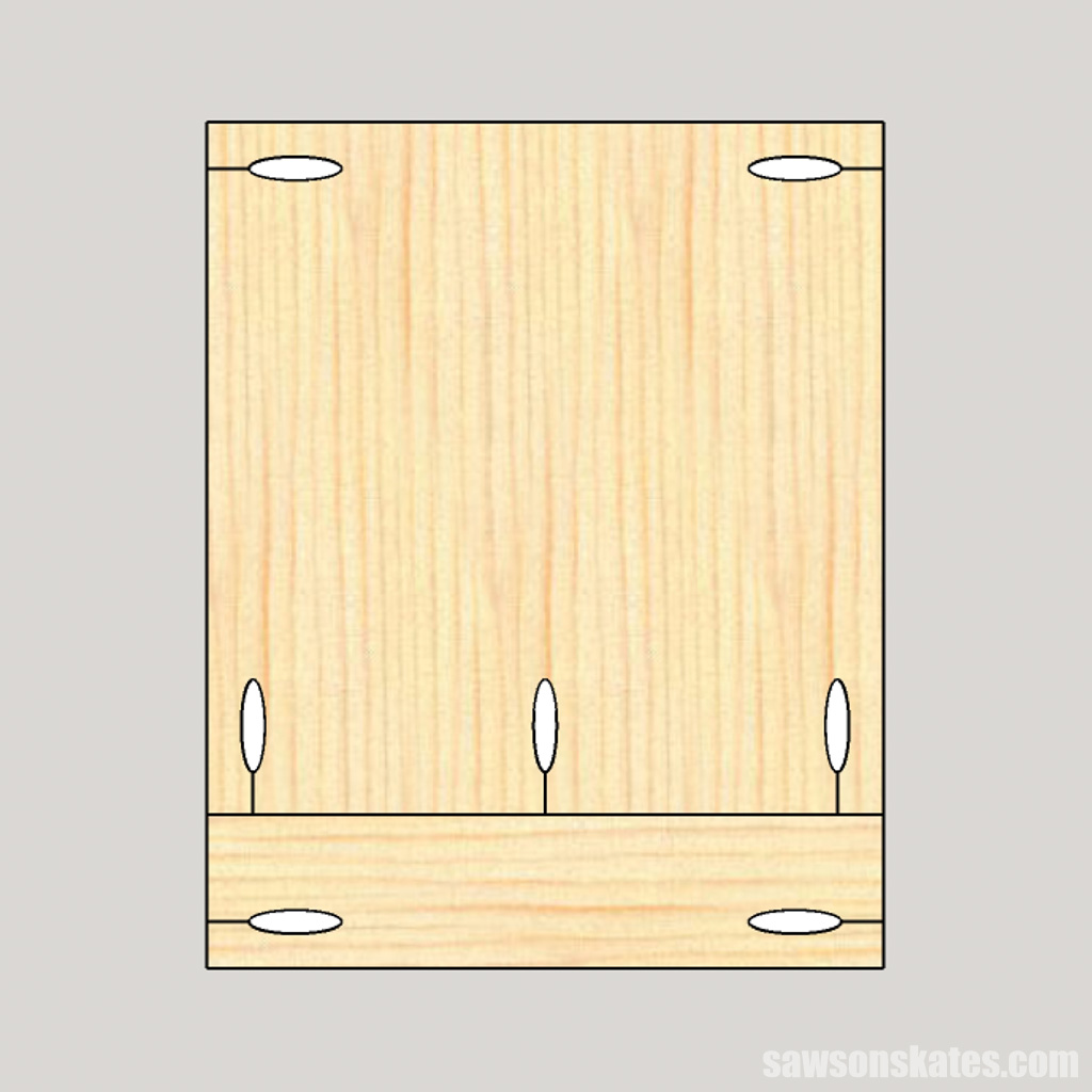 Diagram showing how to assemble a DIY wine cabinet's shelves
