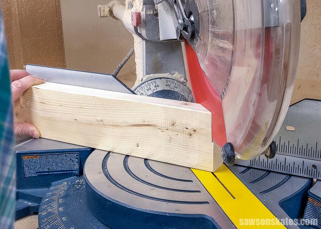 Cutting a bevel on the end of a board
