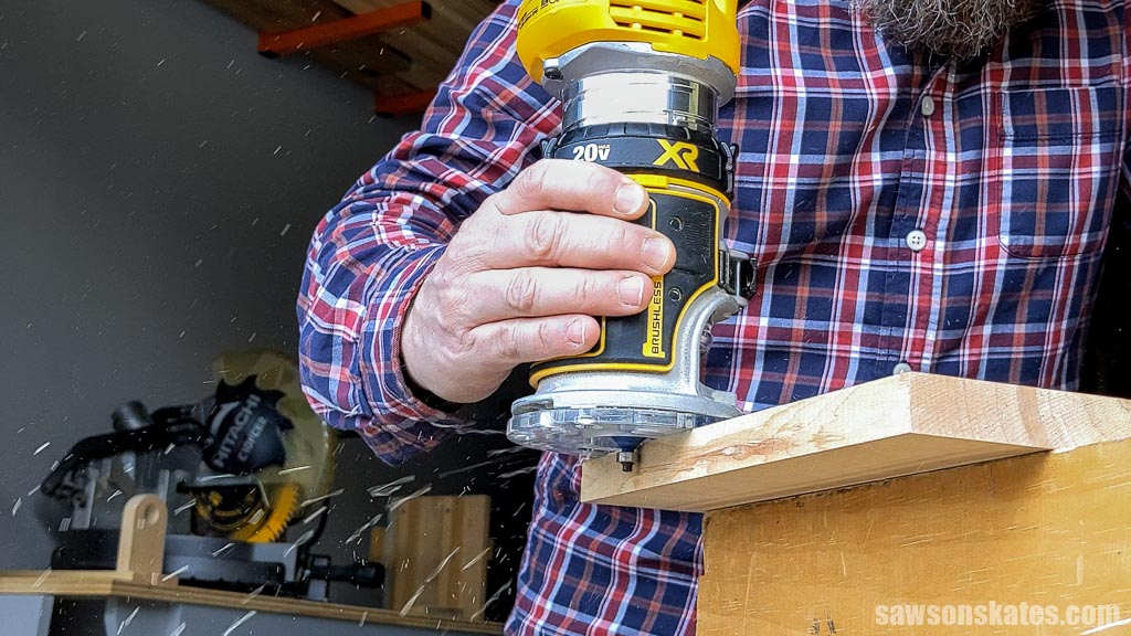 Using a trim router to add a decorative profile to the edge of a board