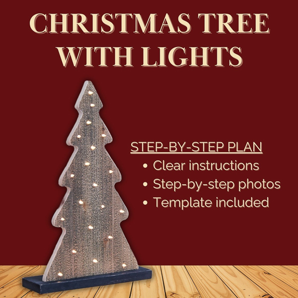 Christmas tree with lights plan graphic