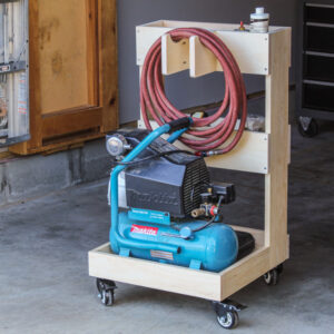 DIY compressor cart on a concrete floor