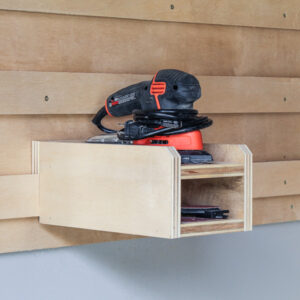 DIY mouse sander rack on a French cleat wall