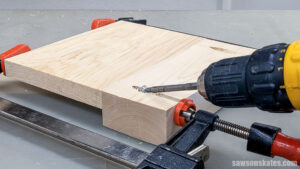 Joining a thicker board to a thinner one with pocket holes