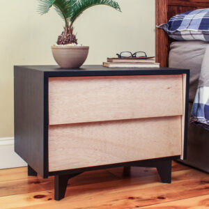 DIY Mid-Century Modern two-drawer nightstand