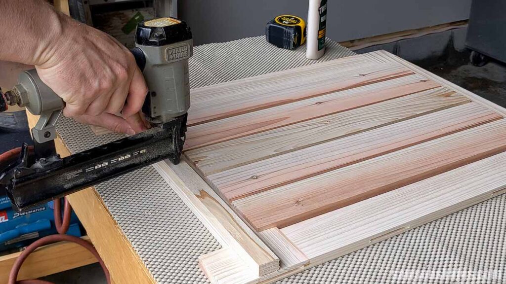 Attaching a cleat with a brad nailer