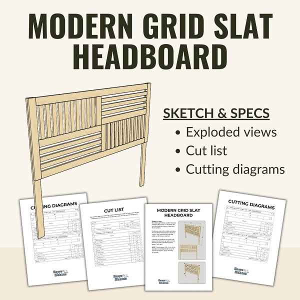 Modern grid slat headboard graphic