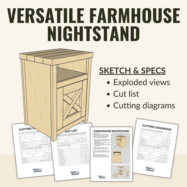 Versatile farmhouse nightstand graphic
