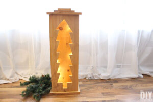 Christmas tree wooden lantern
