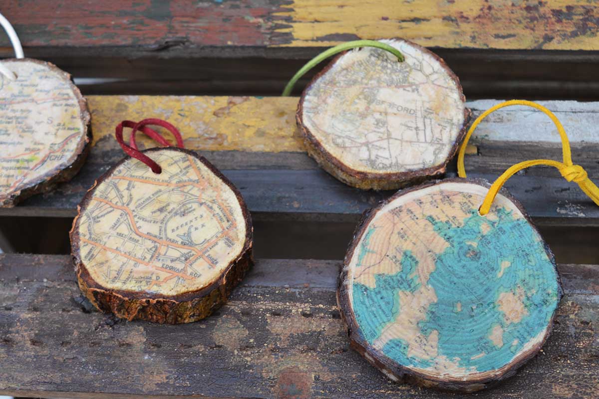 map wood slices