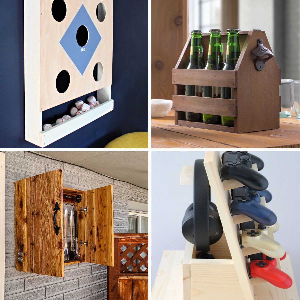 4 image collage diy wood gift ideas for him