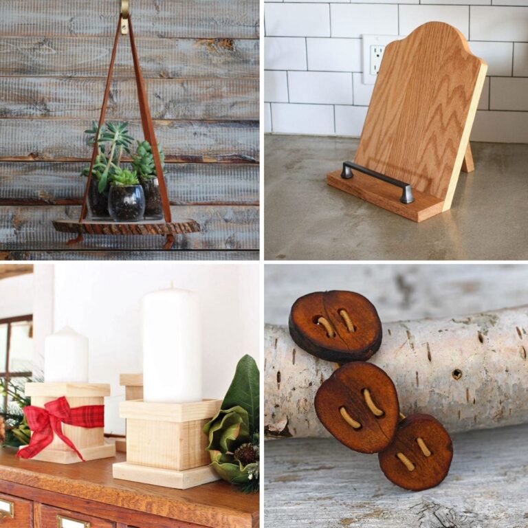 collage with 4 images diy wood gifts for her