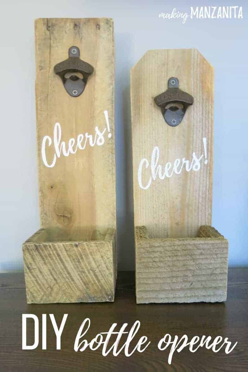 reclaimed wood bottle holder