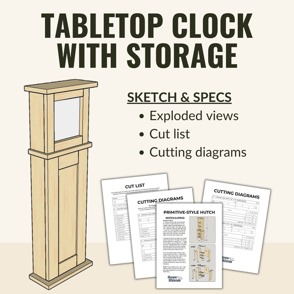 Tabletop clock with storage graphic